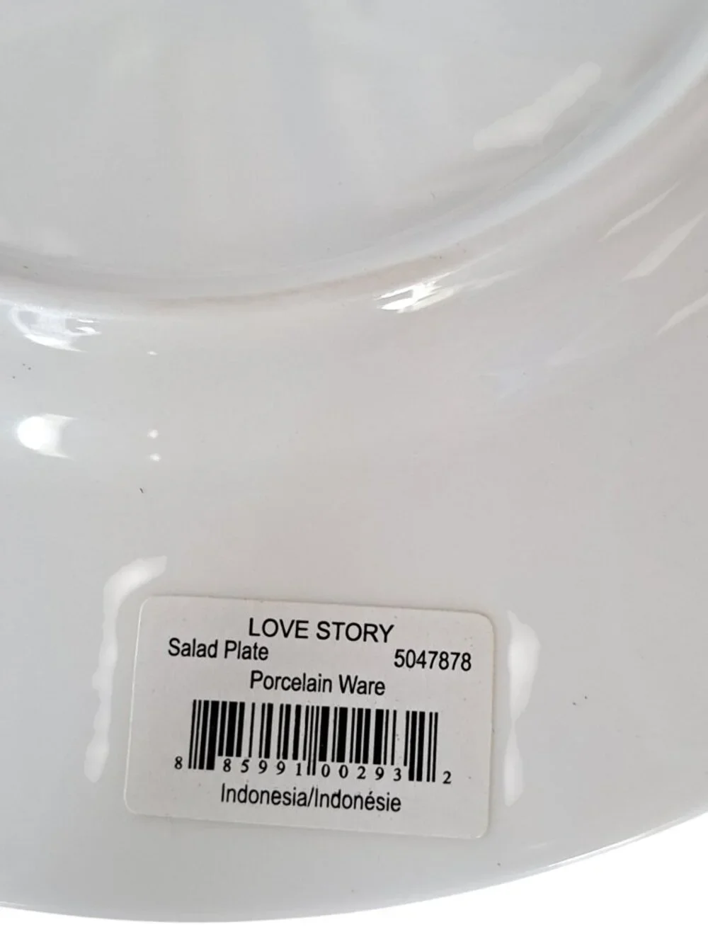 Mikasa Love Story Salad Plate 8 1/2” New -with bar code sticker attached